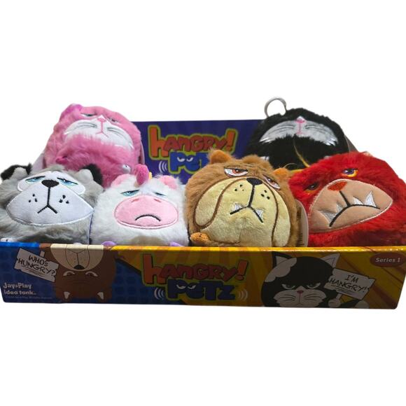 Hangry Pets Series 1 Complete Set Of 6 Stuffed Keychain Plush & Display NWT - Picture 2 of 3